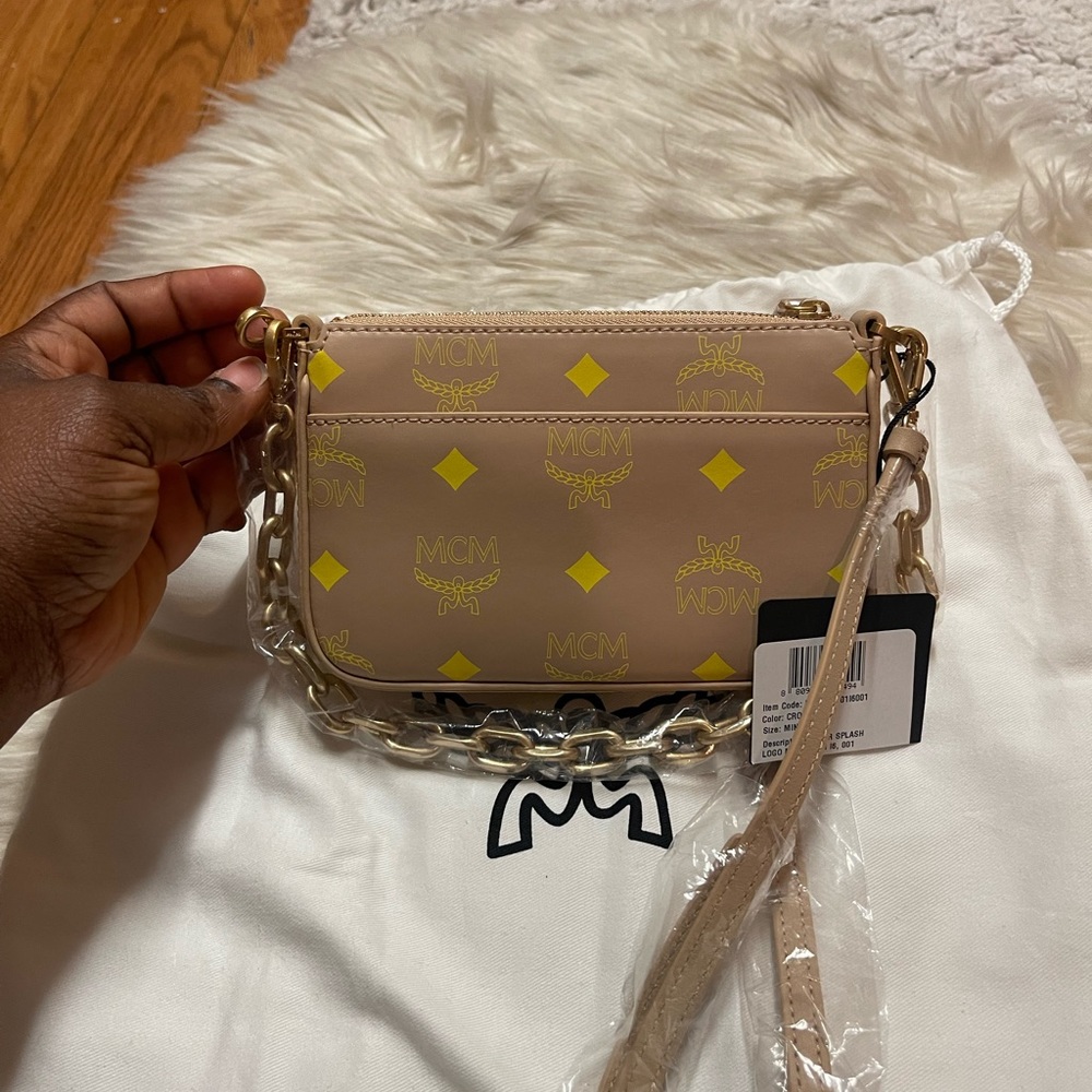 MCM  Mini Color Splash Logo Pouch-On-Chain, Crossbody & Shoulder Purse - Picture 6 of 15